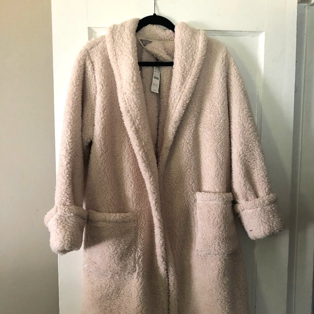J. Crew Women's Sherpa Fleece Robe NWT